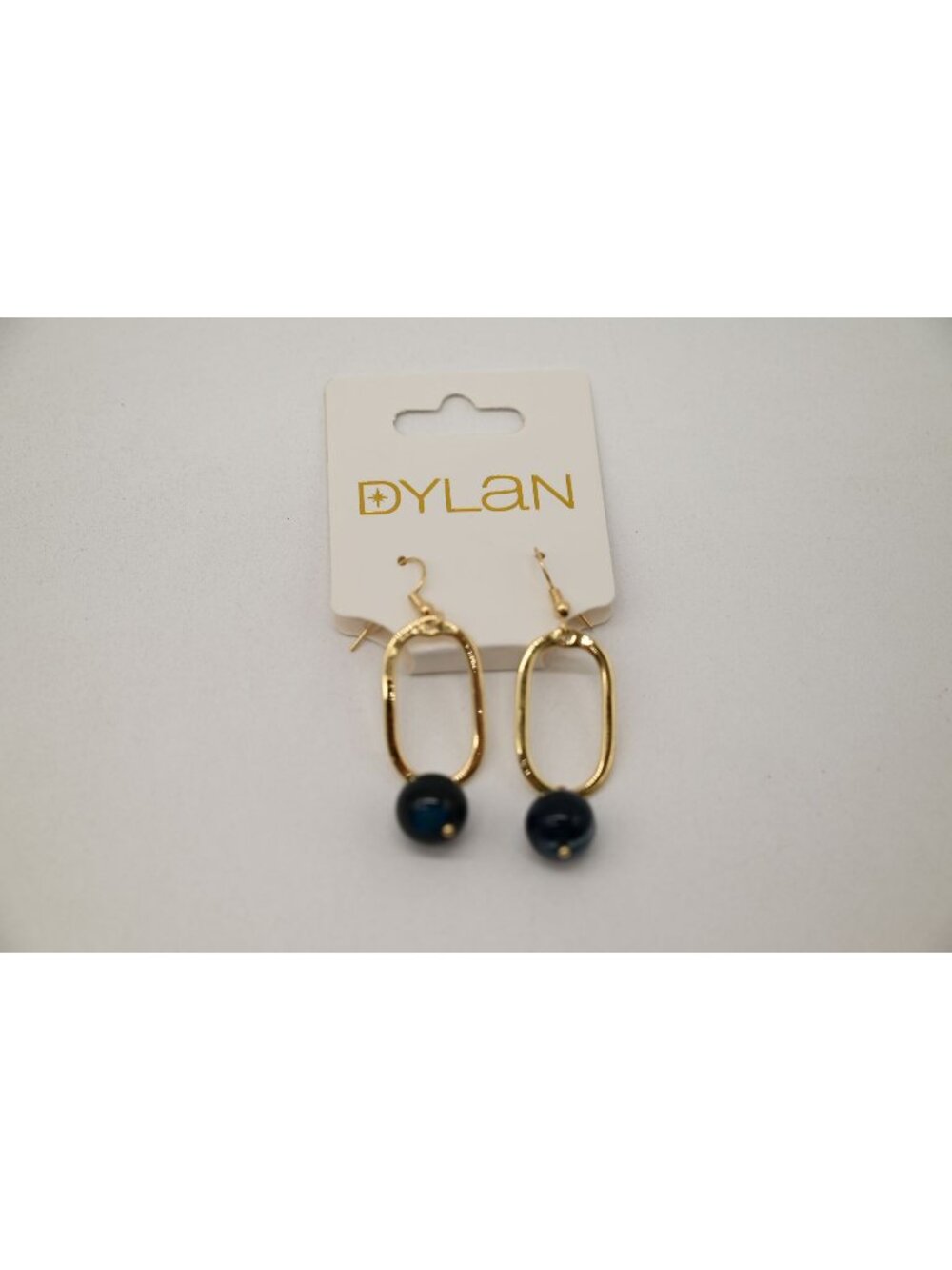 NWT Dylan Jewelry Mila Earrings Deep Blue Gold Tone Dangle Drop Beaded Statement